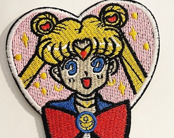 Anime Patch Moon Inspired Patch Embroidered Iron On Sew On Patch Princess Comic Character Cosplay DIY Patches Cosmic Novelty Applique