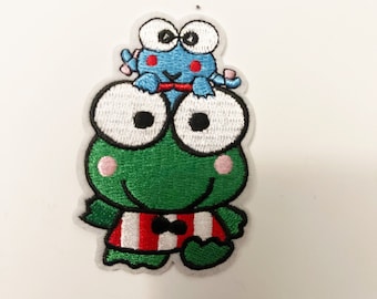 Frog Character Patch: Iron On / Sew On Applique (2" X 1.75")