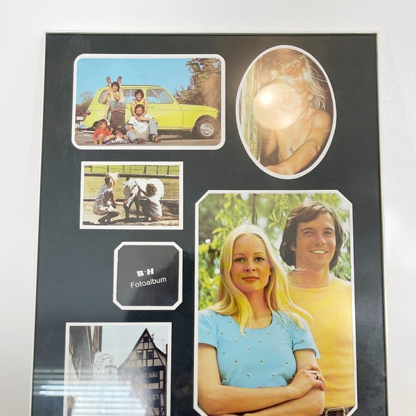 Vintage 1980s Photo Frame Made in Germany Plastic and Glass Photo Album Frame B & H Fotoalbum Picture Display Six Photo Frame