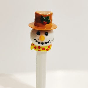 Snowman Pez Vintage Pez Candy Dispenser Retired Pez Toy Pez Rare Collectible Brown Hat with Feet and Factory Defect Slovenia