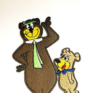 Yogi Bear Boo Boo Patch Character Patch Iron On Novelty Patch Badge Applique Animation Patch Jacket Patch Embroidered Patch