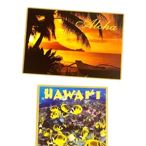vintage Hawaii Aloha Cartes postales souvenirs Vtg Carte postale Rétro Papeterie Hawaii Lagoon Beachfront Diamond Head Waikiki Cartes postales