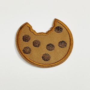 Chocolate Chip Cookie Embroidered Iron-On Patch (2 inches)