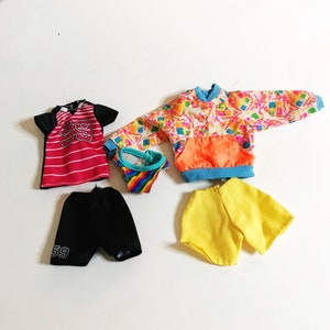 Vintage Barbie Summer Outfits Doll Clothing Mattel Barbie Short Sets Toy Doll Pants Doll Tops 1990&#39;s Doll Clothes