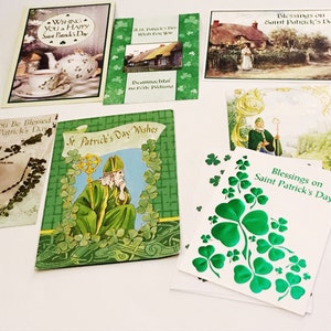vintage St Patrick Days Cartes postales de vacances Irlandais catholiques Saint-Patrick Souhaits Mars Vacances Carte Lot