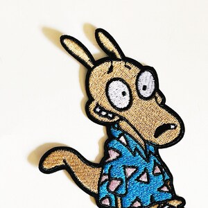 Rocko Patch Nickelodeon Rockos Modern Life 90s Cartoon Vintage Retro Iron on Sew-On Patch Appliqué Backpack Jacket Patch DIY Crafts