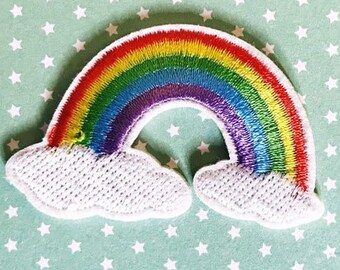 Rainbow Cloud Embroidered Patch - Kitsch Kawaii Applique