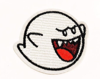Super Mario Brothers Boo Ghost Patch: Retro Video Game Iron On
