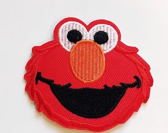 Elmo Iron Patch Embroidered Sew On Inspired DIY Patches Cartoon Character Puppet Crafts Backpack Patch Jacket Patch