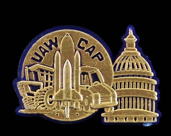 Vintage UAW CAP Lapel Pin: United Auto Workers Retirement Recognition