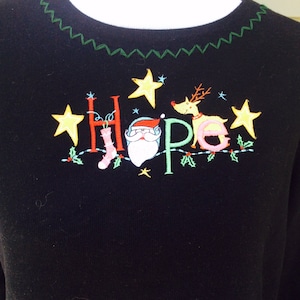 Vintage 90s Christmas Shirt Ugly Christmas Sweater Holiday Santa Reindeer Knit Top