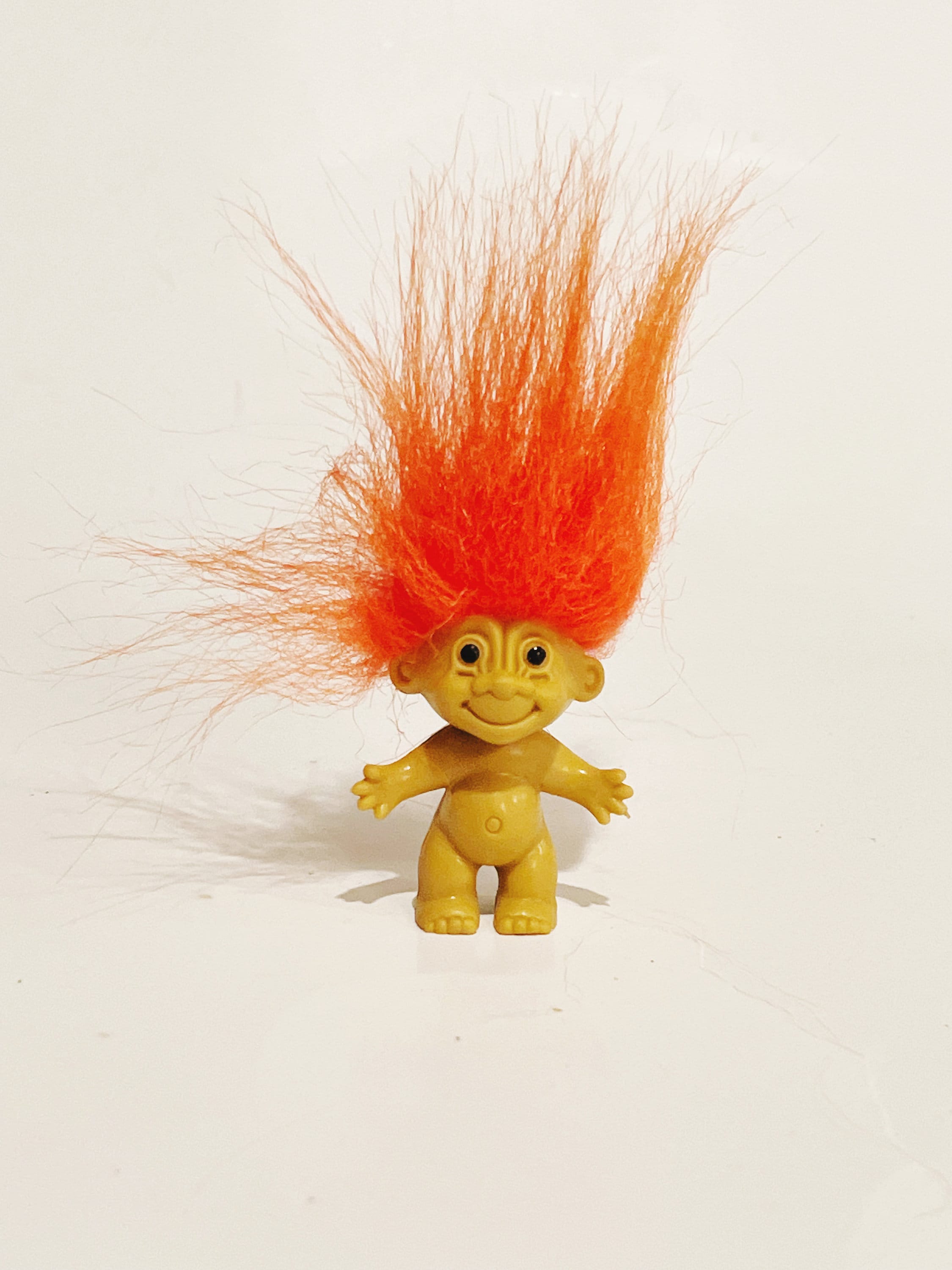 Vintage 90s Troll Doll: Bright Orange Hair, Retro Collectible
