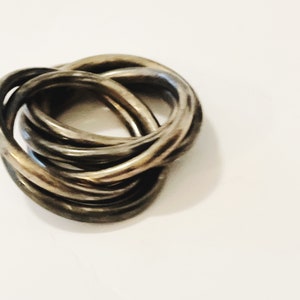 Vintage Napkin Rings Vtg Napkin Holders Infinity Circle Set of 2 Two Napkin Ring Metal Circle Rings