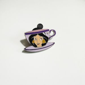Princess Jasmine Teacup Pin Disney Enamel Lapel Pin Collectible Aladdin Pin Trading Accessory Small Pin Lapel Jacket Hat Purse Backpack Pin