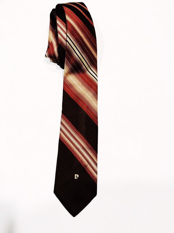 Vintage Pierre Cardin Men's Necktie, Brown Striped