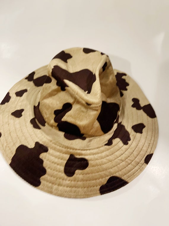 Cow Hat Cow Printed Y2K Velvet Felt Western Cowbo… - image 4