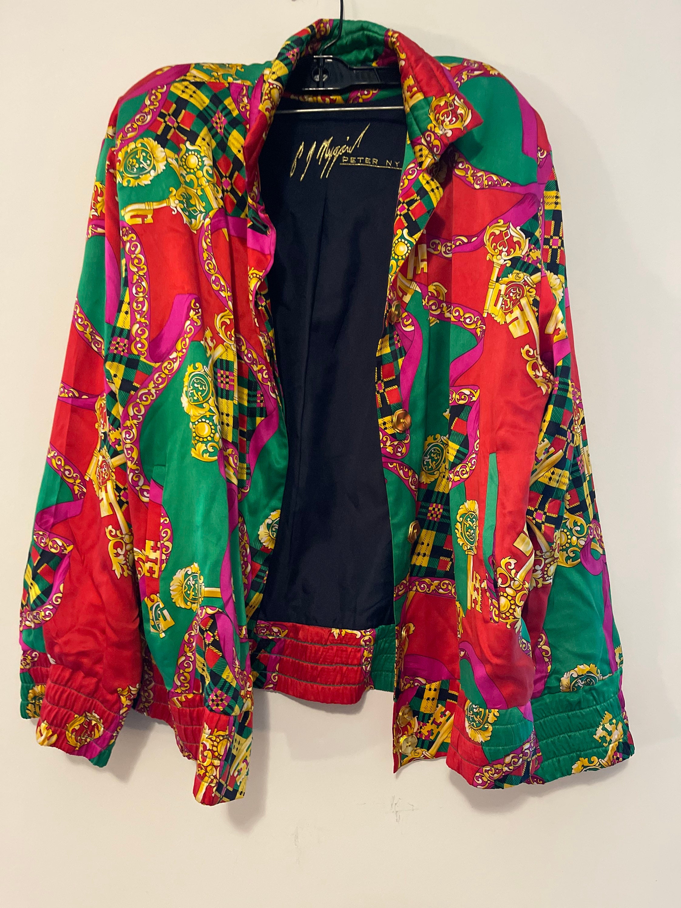 Vintage 90s Print Silk Jacket Saks Fifth Avenue Peter Nygard Vintage 90s Print Silk Jacket Saks Fifth Avenue Peter Nygard