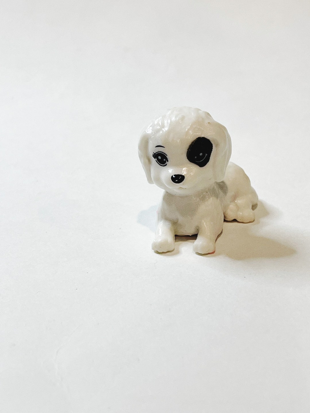 Miniature Spotted Dog Tiny White Dog Dollhouse Toys Hard Etsy