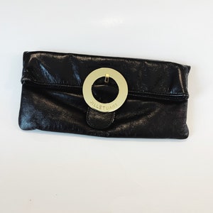 Braune Echtleder Jill Stuart Clutch Geldbörse Dunkelbraun Geldbörse mit Goldschnalle Handtasche kleine Cocktail Party Clutchs