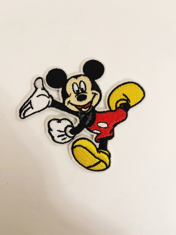 ミッキーマウス刺繍ワッペンアップリケ縫い付けアイロン接着ディズニー