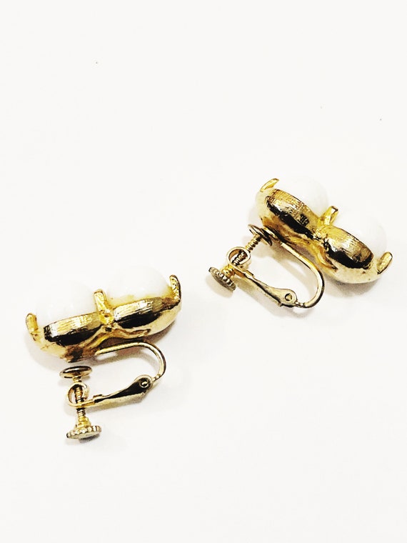 Vintage Dauplaise Screw back Earrings White Gold … - image 7