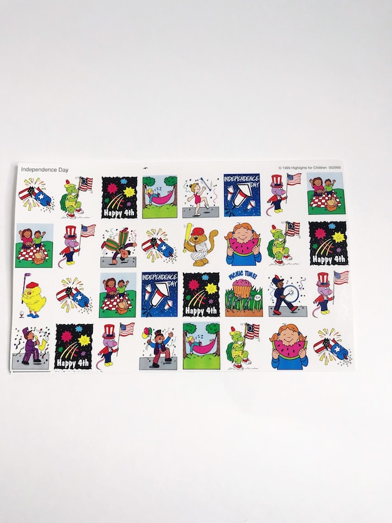 Vintage 90s Independence Day Stickers - USA 4th of July - 32 Piece