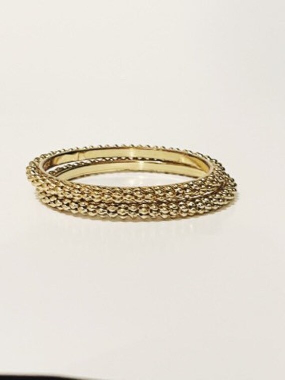 Vintage Classic Gold Tone Basic Bangles Simple St… - image 2