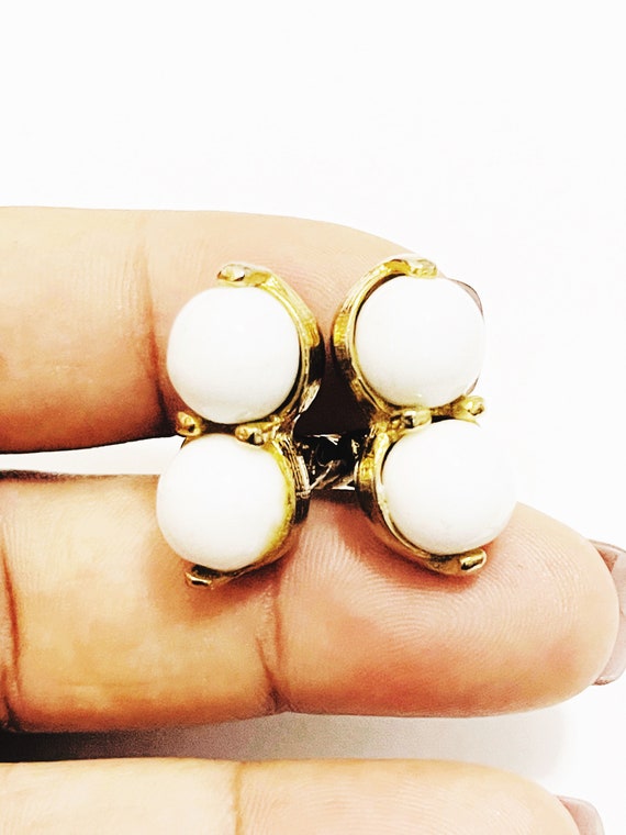 Vintage Dauplaise Screw back Earrings White Gold … - image 8