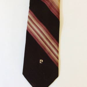 Herren Hals binden Braun & lila Krawatte Vintage Pierre Cardin Krawatte braun gestreiften Markennamen Krawatten Krawatten Retro Herren Accessoires Made in Frankreich