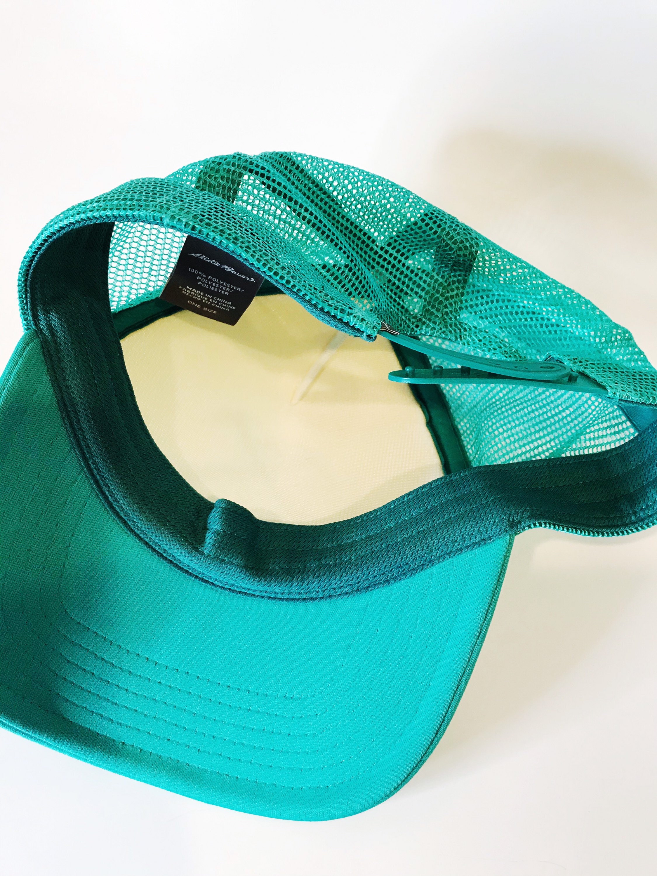 Vintage Eddie Bauer Trucker Hat Sea USA Mesh Hipster Hat Teal