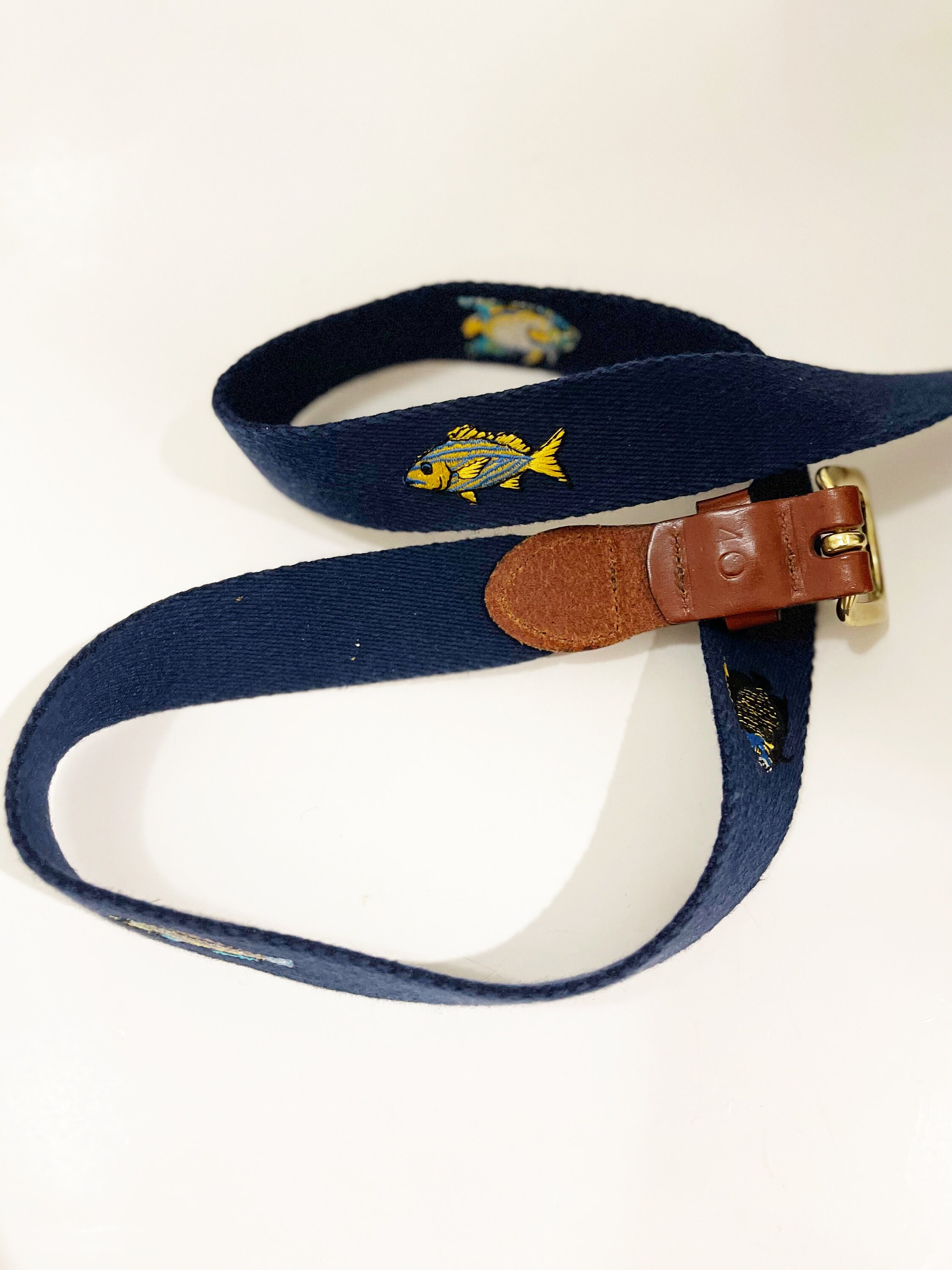 Vintage Fish Belt: 1990s Leather & Fabric, Fisherman Gift  display picture 3