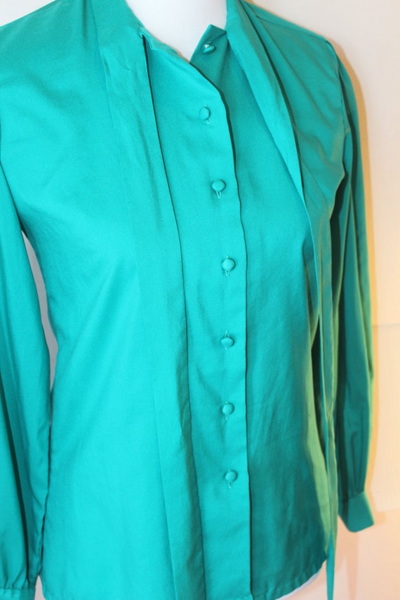 Vintage Josephine Blouse Long Sleeve Color Green … - image 3