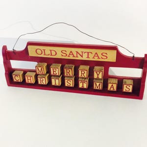 Santa Claus Wooden Sign Christmas Wall Art Santa Workshop Wood Sign Door Wreath Old Santas Merry Christmas Hanging Home Holiday Decor