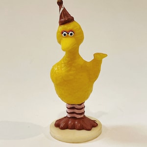 Vintage coleccionable Big Bird Barrio Sésamo Wilton pastel de cumpleaños Topper Vintage McDonalds Happy Meal Juguete Retro Cake Topper
