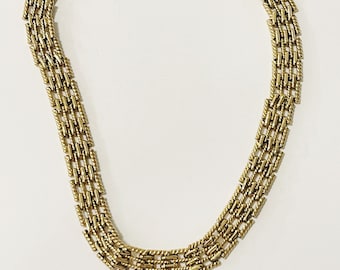 Vintage Napier Goldfarbener Kettenglied-Choker Vergoldete Kragenhalskette Signiert Napier