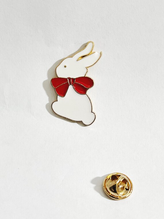Rabbit Pin Bunny Pin Easter Pin Tie Tack Small Enamel… - Gem