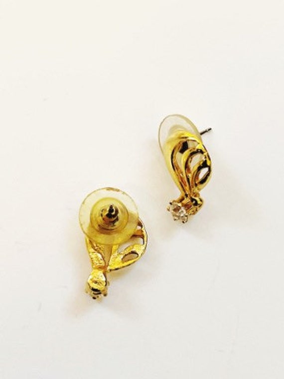 Vintage Air Balloon Earrings Gold Tone Tear-drop … - image 3