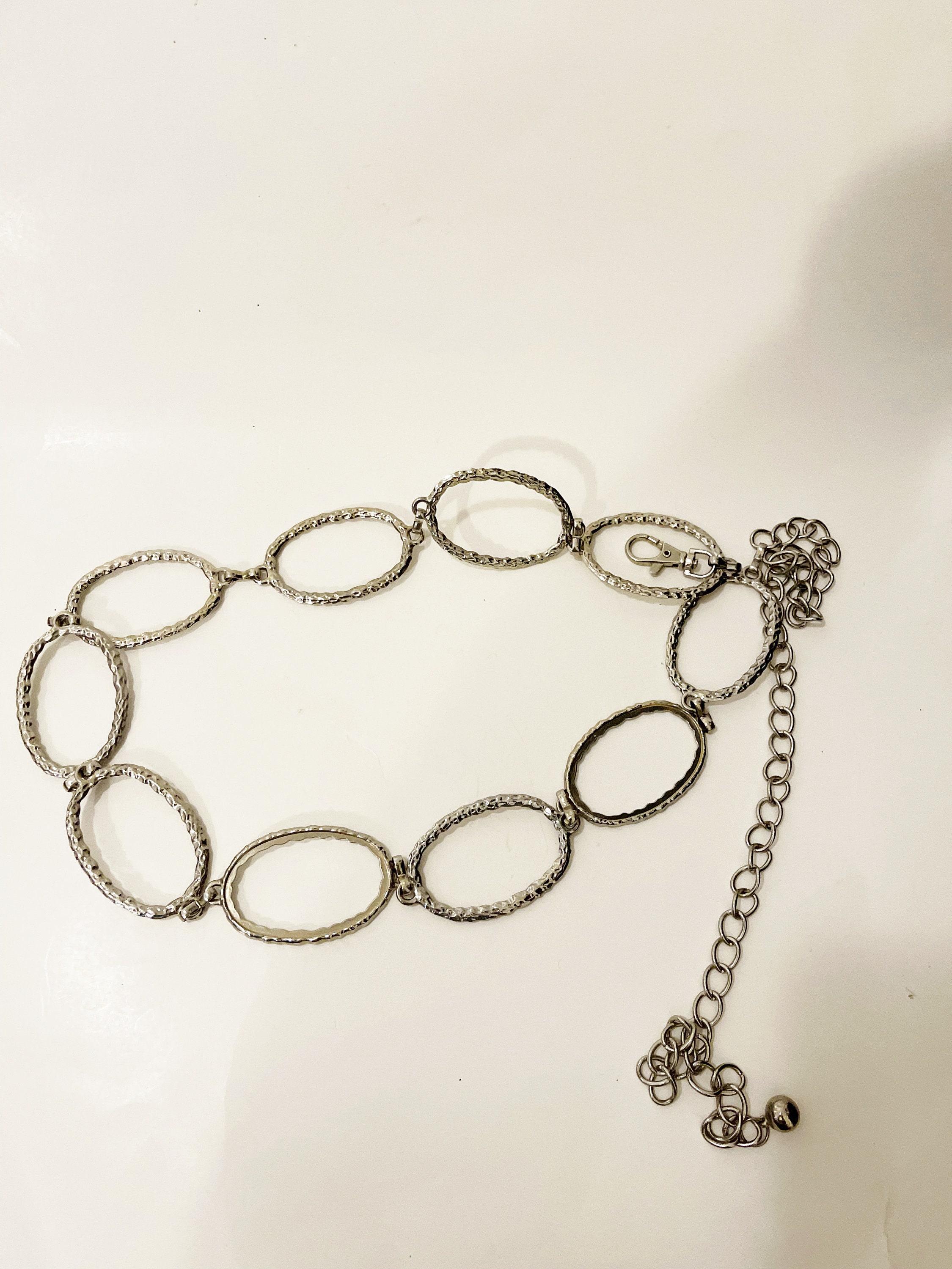 Vintage ’90s Women’s Metal Razorback Statement Belt Silver Tone Chain Link 46.5” Chain Belt Cowboy Medium Belts for Women for sale | eBay main image 3