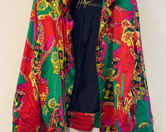 Vintage 90s Print Silk Jacket Saks Fifth Avenue Peter Nygard