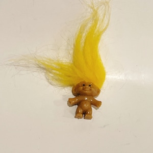 Small Vintage  Troll Fun Small Naked Troll Yellow Orange Hair Troll Small Troll Doll Vintage Troll Doll
