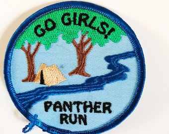 Go Girls Panther Run Patch - Vintage Girl Scout Badge