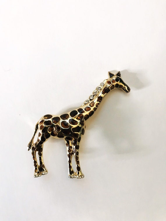 Vintage Giraffe Brooch Pin 1980s Zoo Animal Brooch