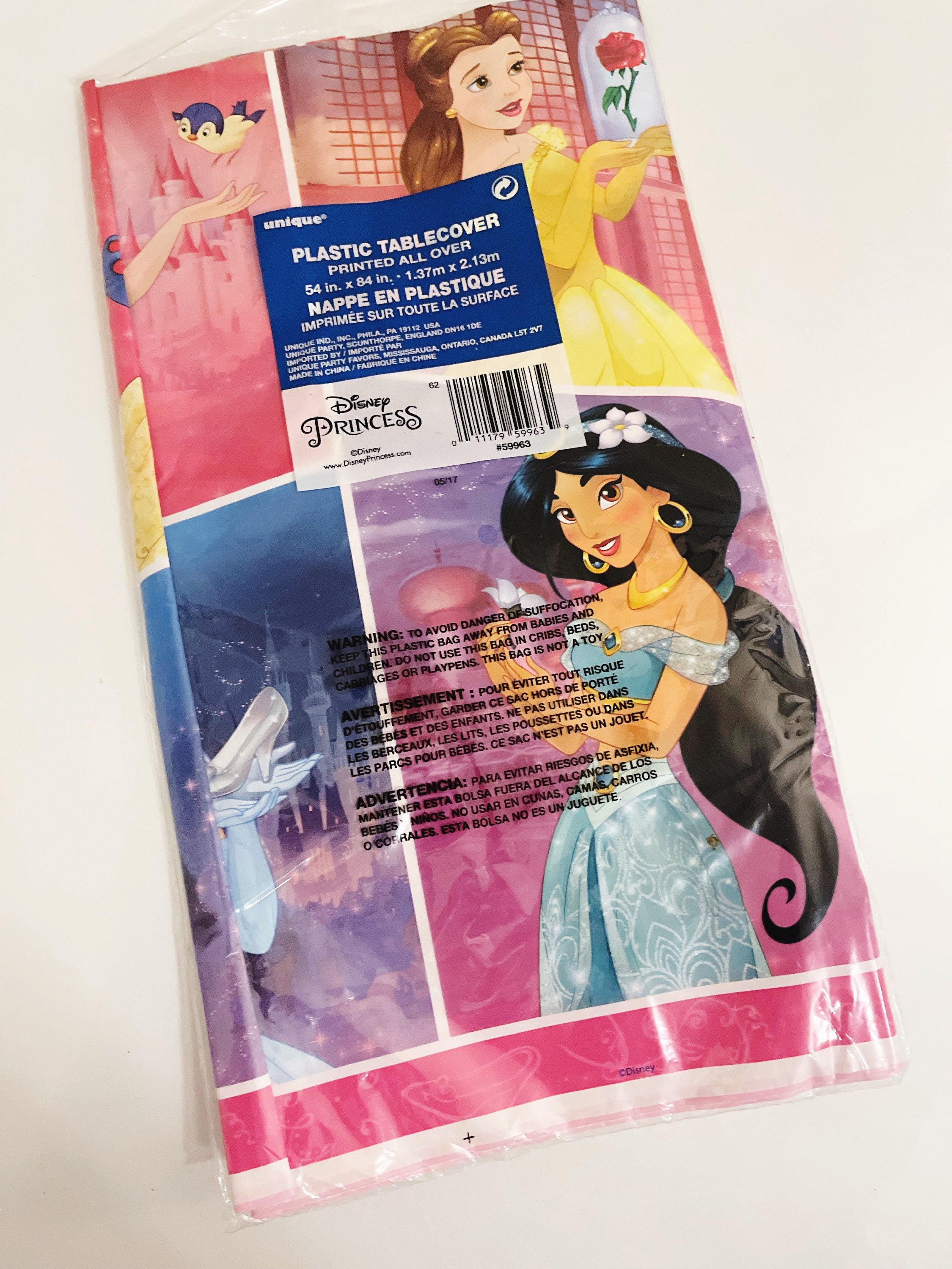 Disney Princess Plastic Table Cloth 54 x 84 Oblong Tablecloth Party Decorations Pink Princess Theme Decor Table Covering