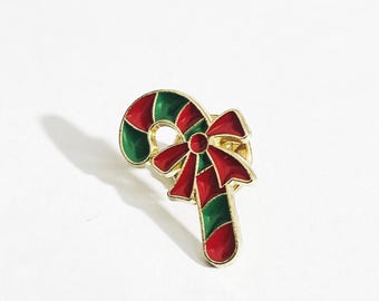 Pin de esmalte de bastón de caramelo: Pin de solapa navideño (2,54 cm)