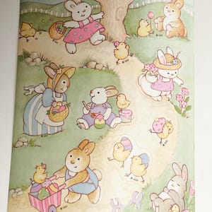 Adesivi vintage di conigli, conigli pasquali, polli, uova di Pasqua, foglio di adesivi Gibson, adesivi per bambini, vacanze anni '80, coniglietto, primavera anni '80, GGI