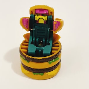 Vintage 1987 McDonald&#39;s Happy Meal Toy Big Mac Transformer Changeable Vintage McDonalds Happy Meal Retro Cake Topper 80s Toys Transformers