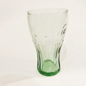 Coca-Cola Glass Cup 6 Oz Flat Tumbler Coca Cola Green, Clear and Amethyst Glass Cup Vintage Coffee Mug Coffee Cup Coke Tumbler Drinkware