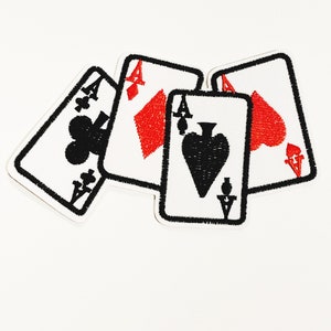 Playing Cards Patch DIY Ace Card Applique Backpack Patch Jeans Patch Retro Style Patches Fun Novelty Patches Applique Poker Lucky Patch