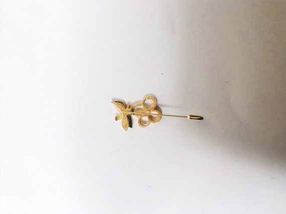 Vintage Cherry Stick Pin Lapel Hat Pins Gold-tone… - image 5