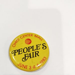 1983 Ohio Center Mall Peoples Fair Pinback Button dated June 3-4-5 1983 Vintage Souvenir Buttons Pins Retro Pinbacks OH Fair image 6
